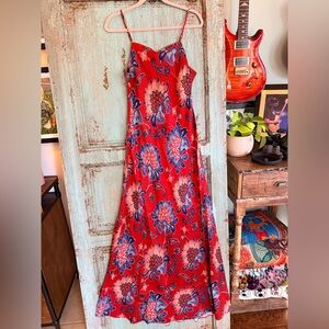 🌺 FARM Rio Red Luang LENZING™ Maxi Dress | NWT | Size L | Sustainable